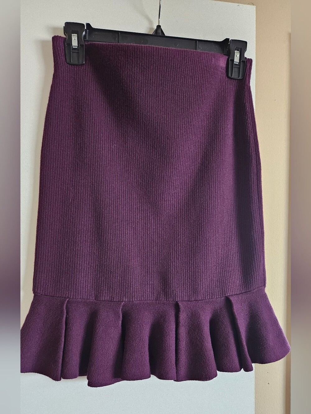 NWT Express Purple Trumpet Peplum Midi Skirt In Petite Small